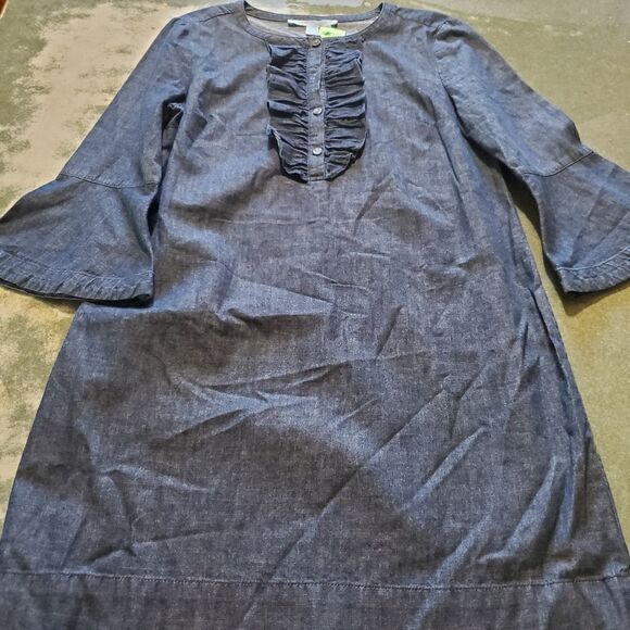 Draper James chambray ruffle shift dress sz 2 - Picture 3 of 3